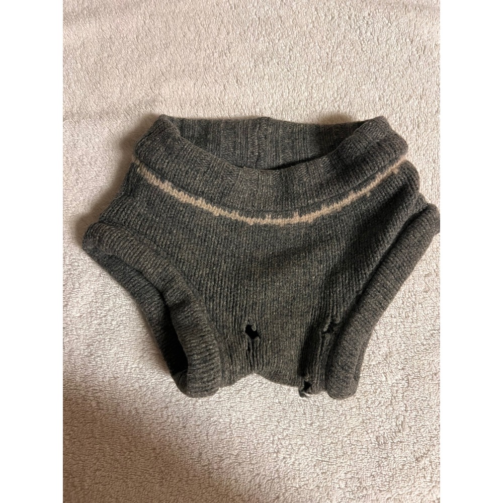 Paper Bag Owl Company Upcycled Wool Soaker Diaper Cover Grey Handmade Seattle